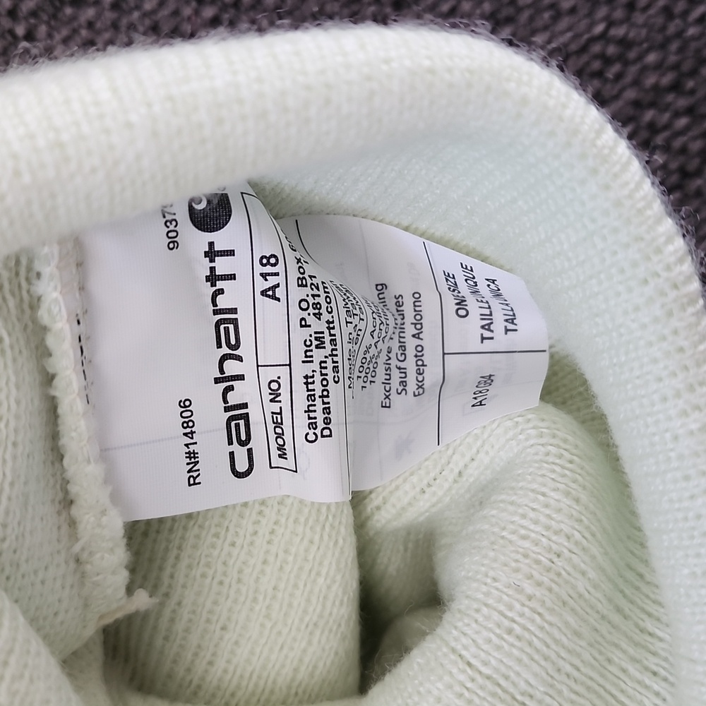 Nwt Carhartt Knit Cuffed Beanie Stocking Winter Cap Hat Hint of Lime - Picture 4 of 4